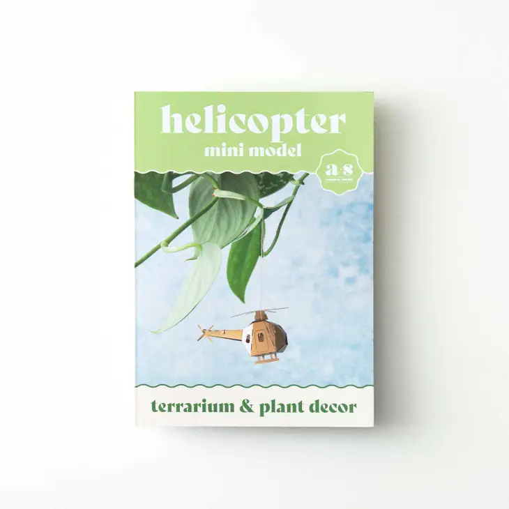 Helicopter Mini Model - Terrarium Decor DIY Kit