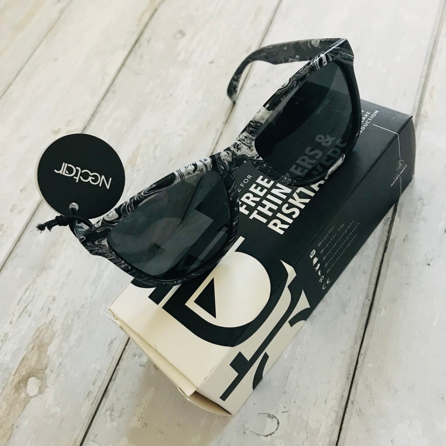 Nectar Painted Black Light Festival Sunglasses