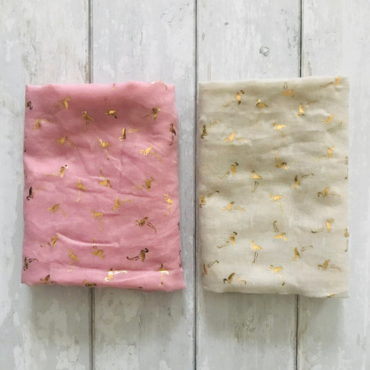 Golden Flamingos Scarves