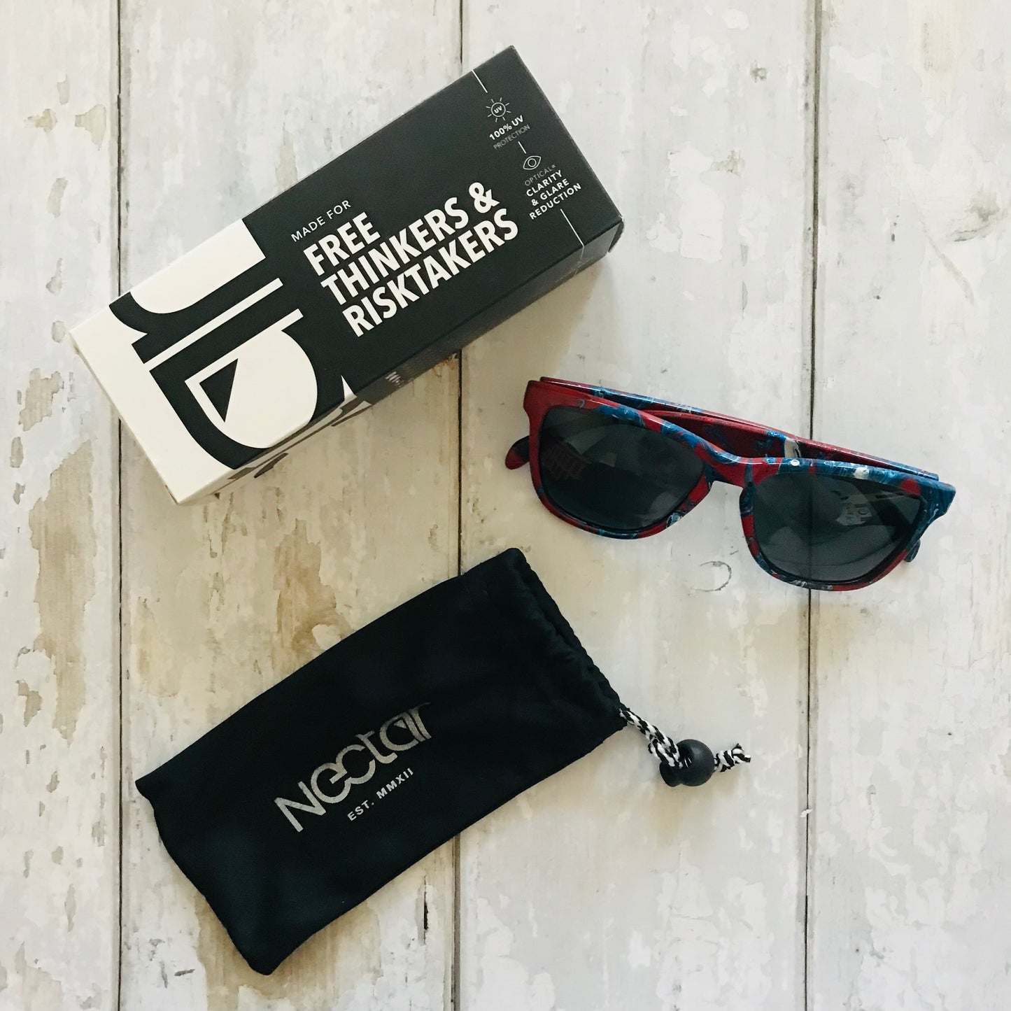 Nectar Painted Black Light Festival Sunglasses