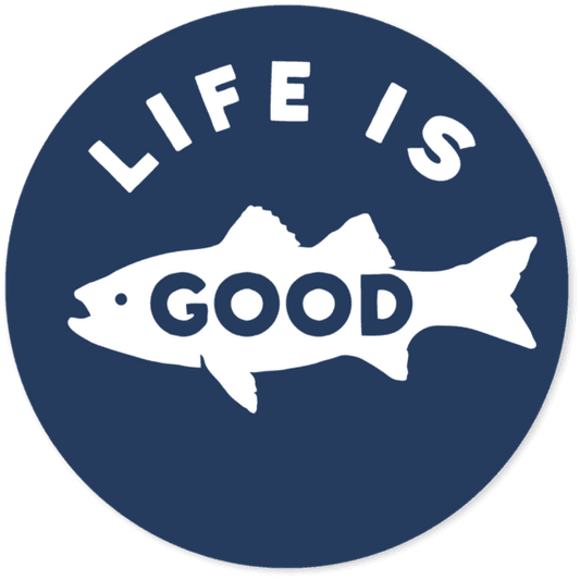 Life Is Good® Fish 4" Round Sticker