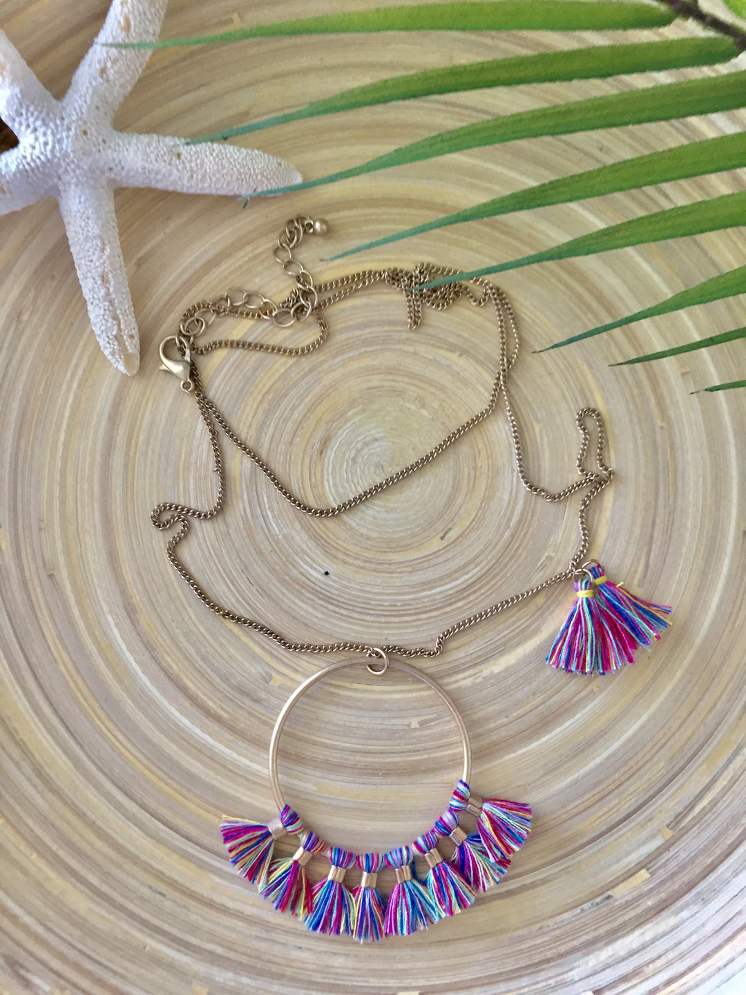 Multi Color Tassel Necklace