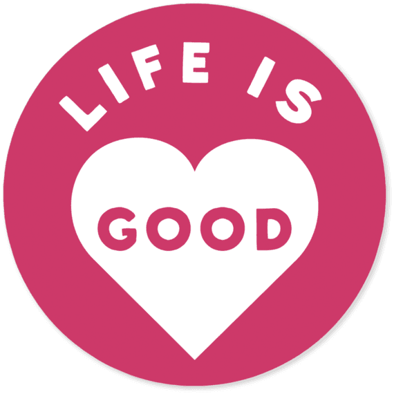Life Is Good® Heart 4" Round Sticker