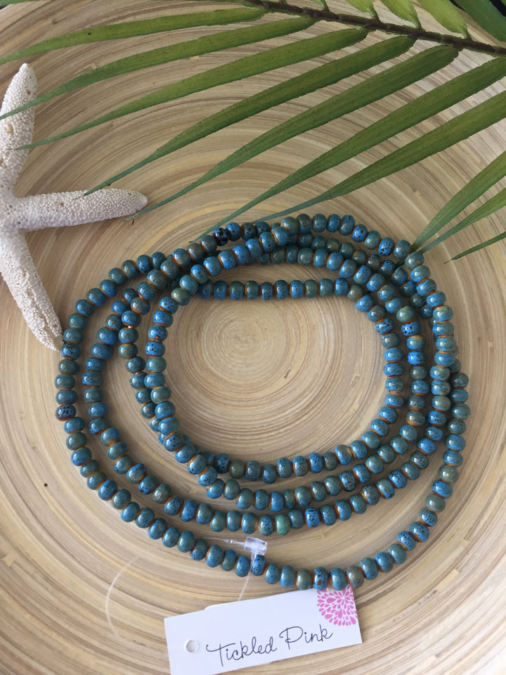 Turquoise Clay Bead Stretch Necklace