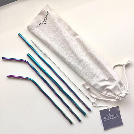 "Last Straw" 6 Piece Straw Set (Rainbow)