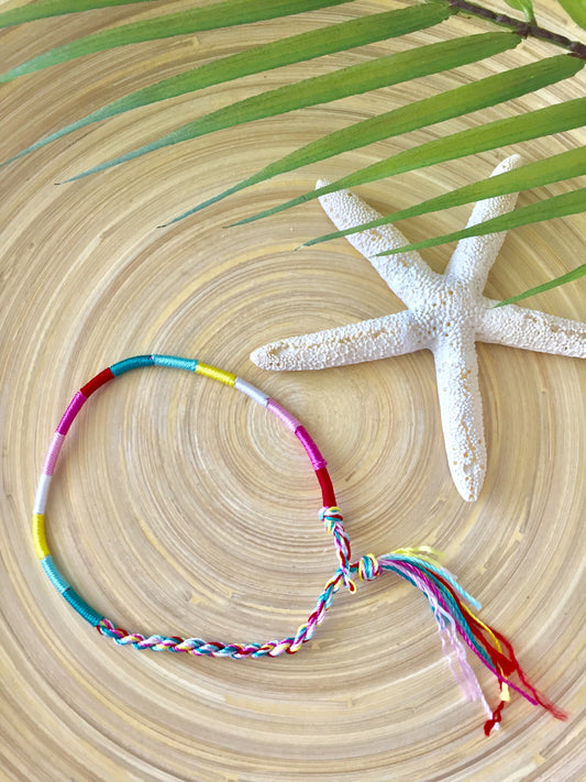 Color Block Friendship Bracelet (Cotton Candy)