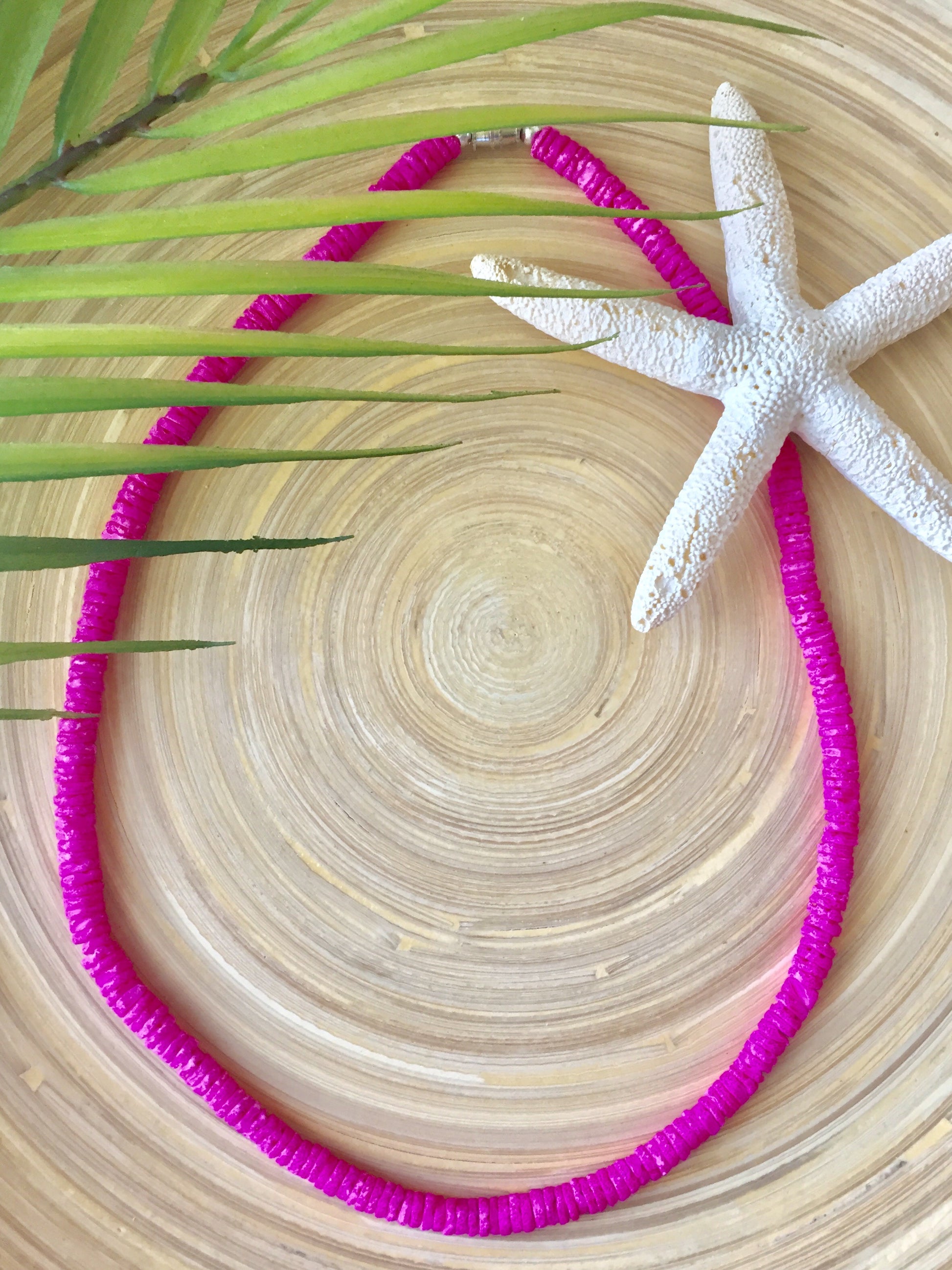 Pink Clam Rose Shell Necklace