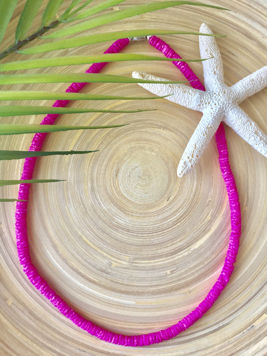 Pink Clam Rose Shell Necklace