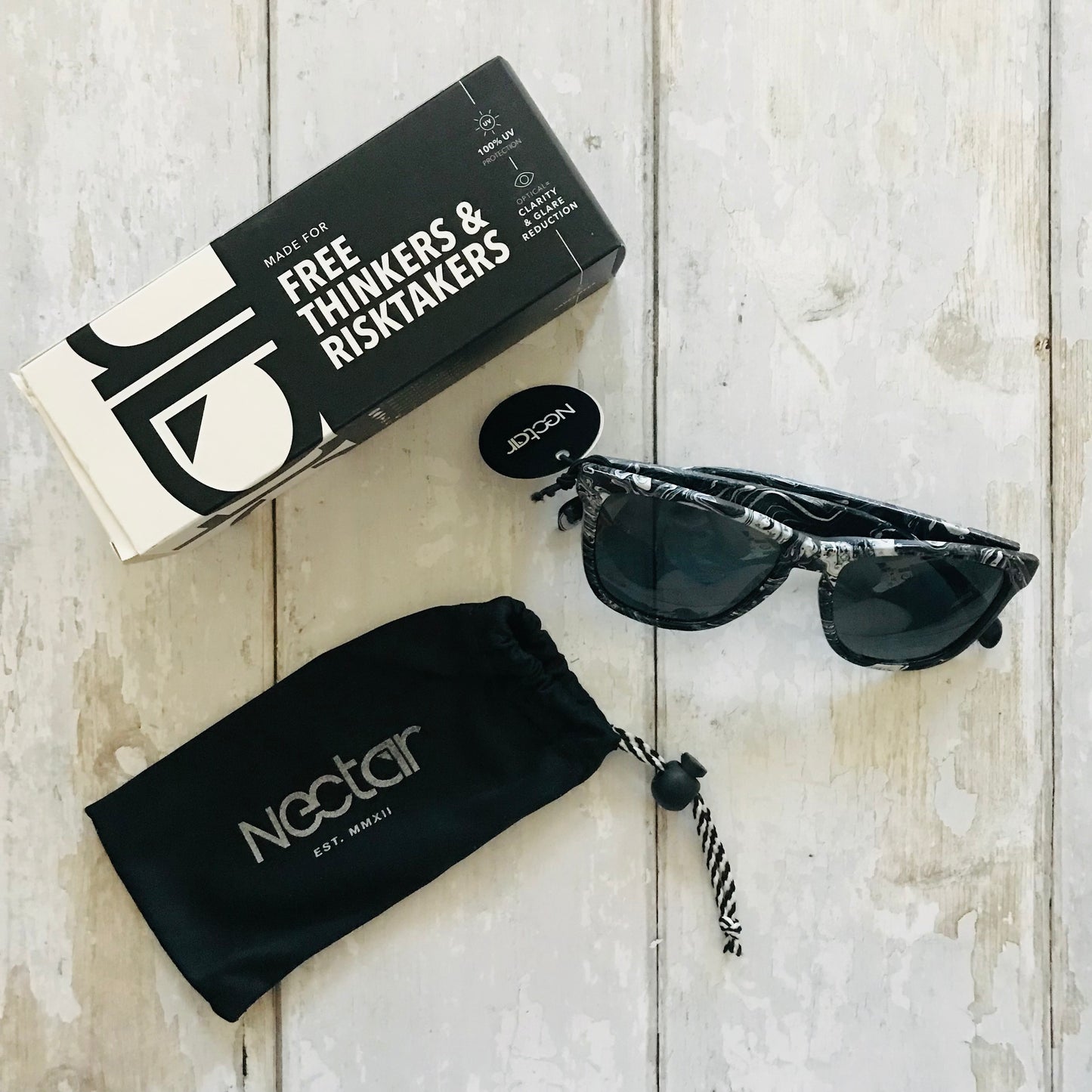 Nectar Painted Black Light Festival Sunglasses