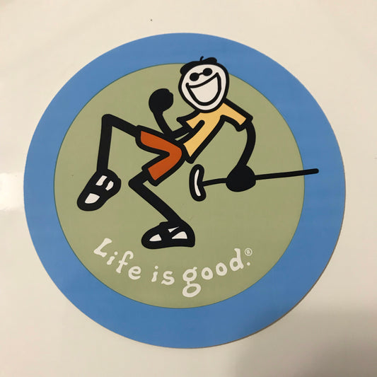 Jake Golf Club 4" Round Sticker (Blue)