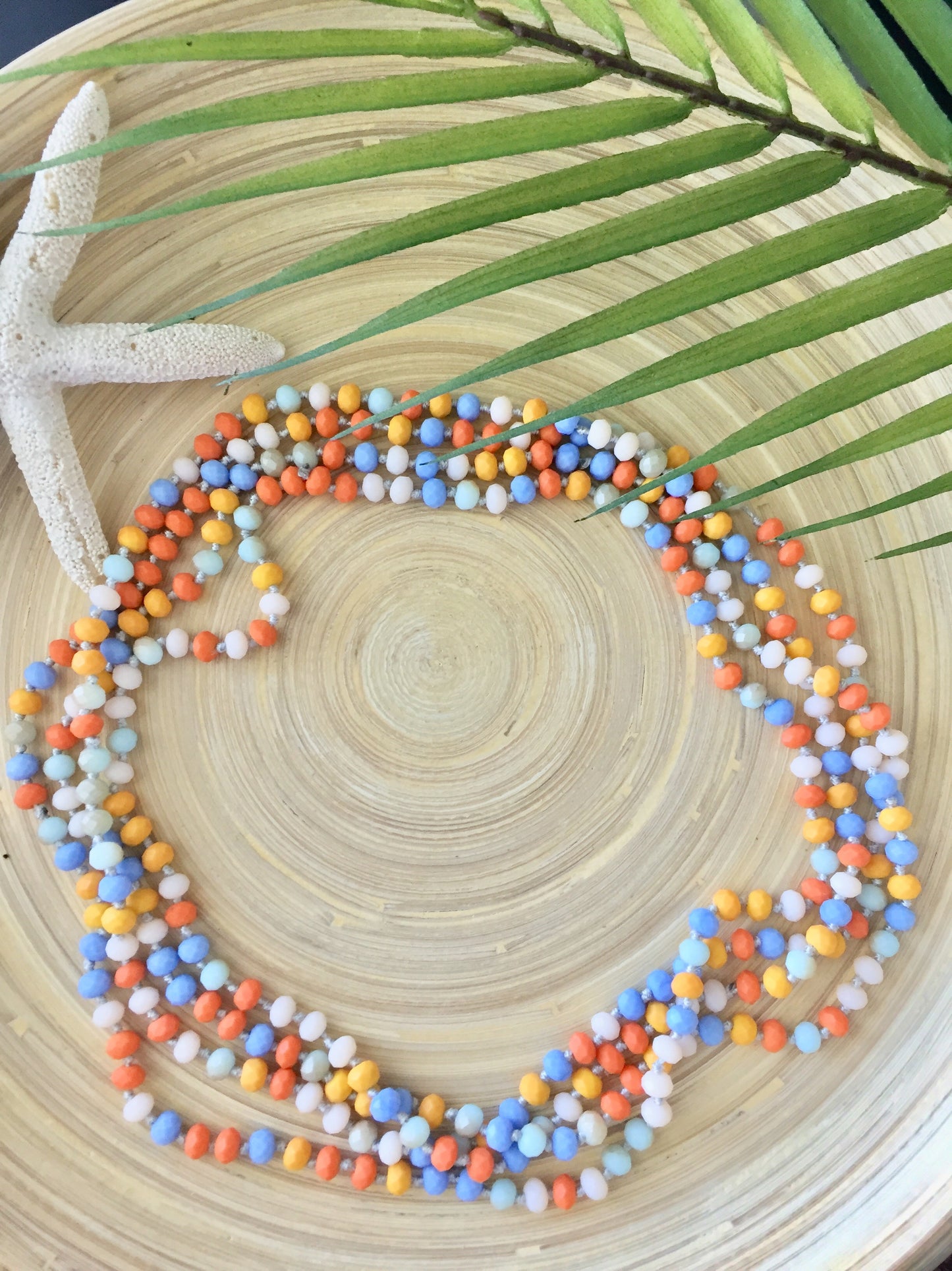 Multi color bead necklace