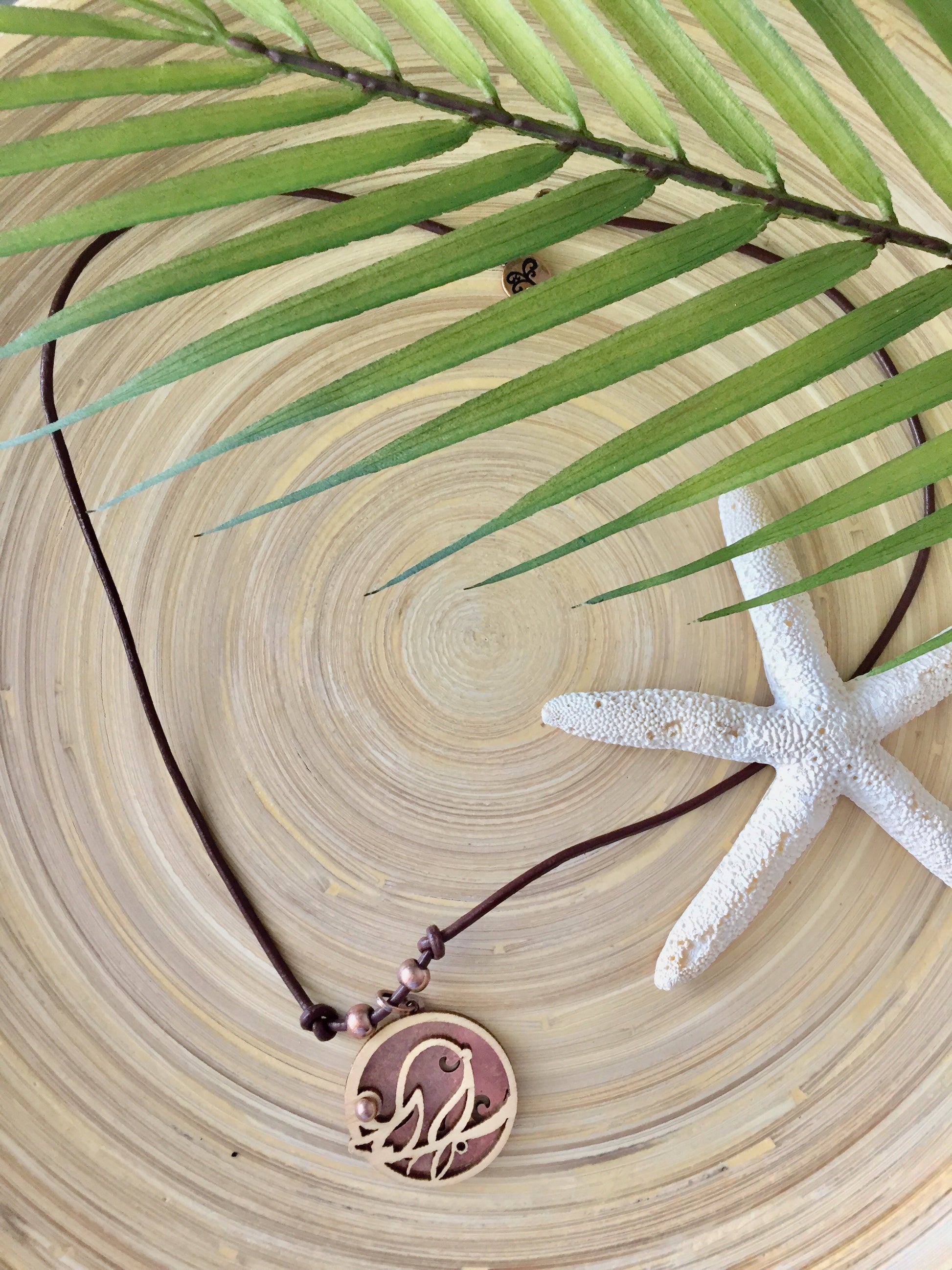 Flourish Bird Wood Necklace