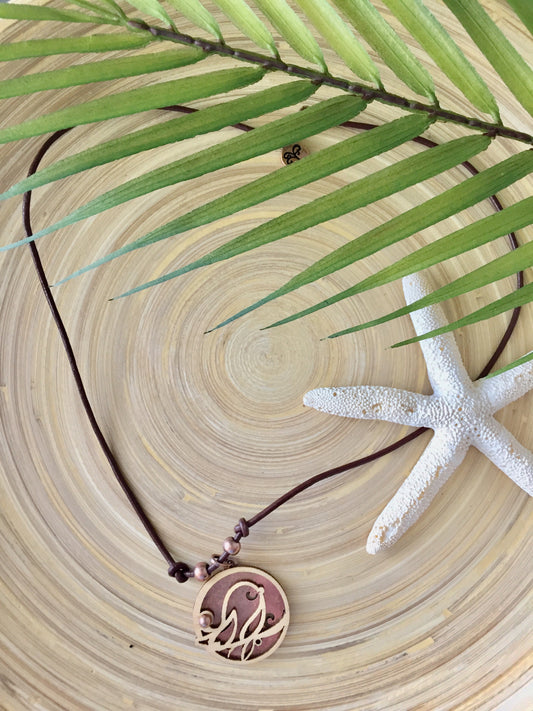 Flourish Bird Wood Necklace