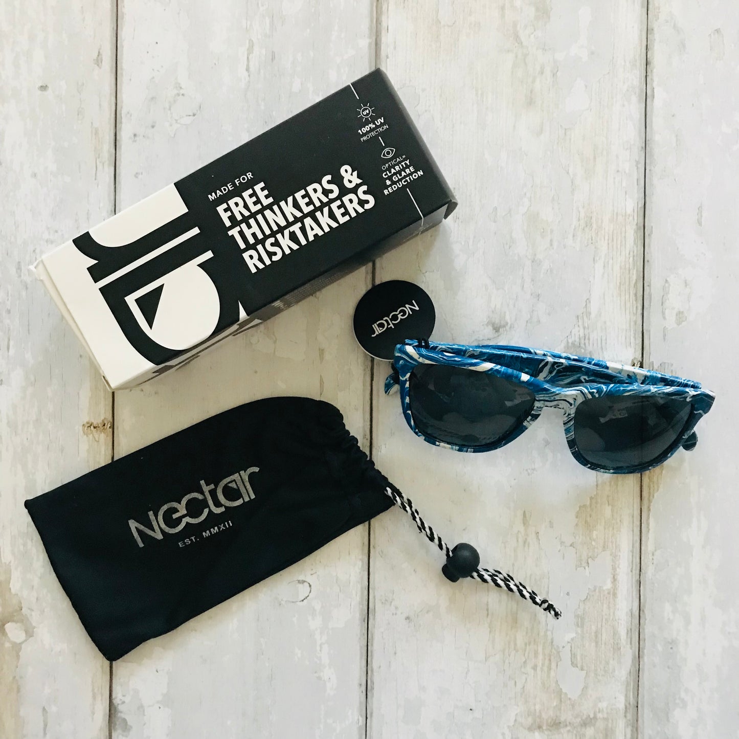 Nectar Painted Black Light Festival Sunglasses