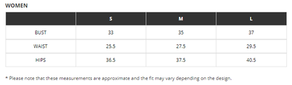 La Miel Size Chart