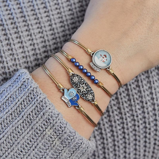 Blue Mittens Bangle Bracelet