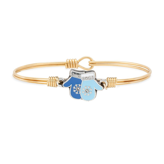 Blue Mittens Bangle Bracelet