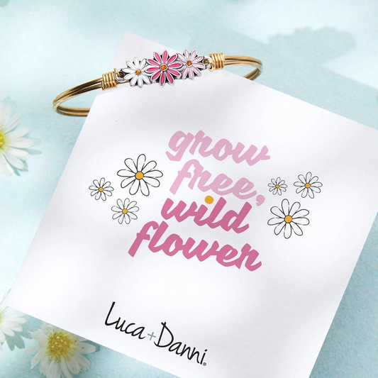Luca + Danni Daisies Pink Ombre Bangle Bracelet