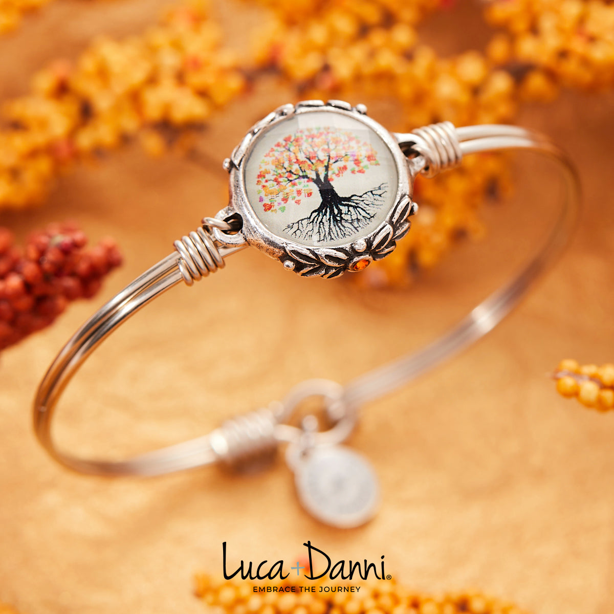 Luca + Danni Fall Foliage Family Tree Bangle Bracelet