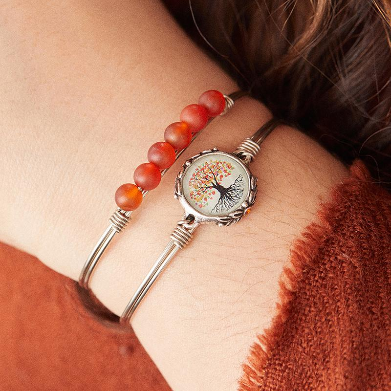 Luca + Danni Fall Foliage Family Tree Bangle Bracelet