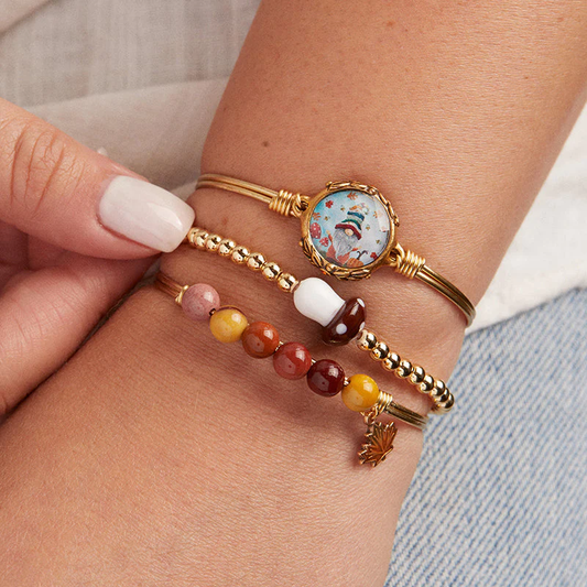 Fall Gnome Bangle Bracelet