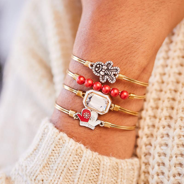 Red Mittens Bangle Bracelet