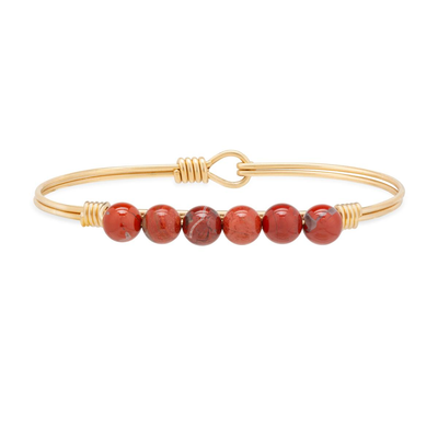 Luca + Danni Red Jasper Energy Stone Bangle Bracelet (Self Confidence)