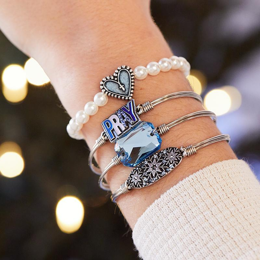 Snowflake Medley Bangle Bracelet