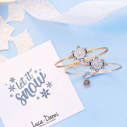 Sparkling Snowflake Bangle Bracelet