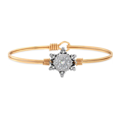 Sparkling Snowflake Bangle Bracelet