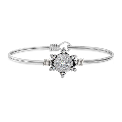 Sparkling Snowflake Bangle Bracelet