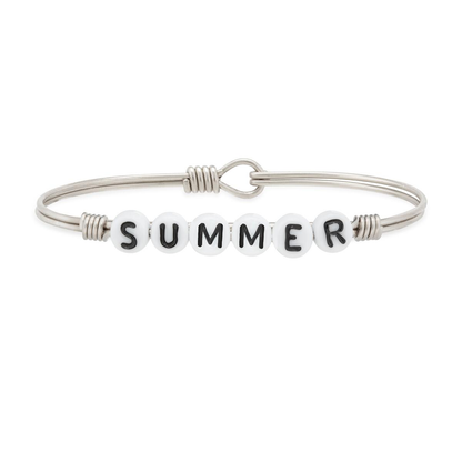 Summer Letter Bead Bangle Bracelet