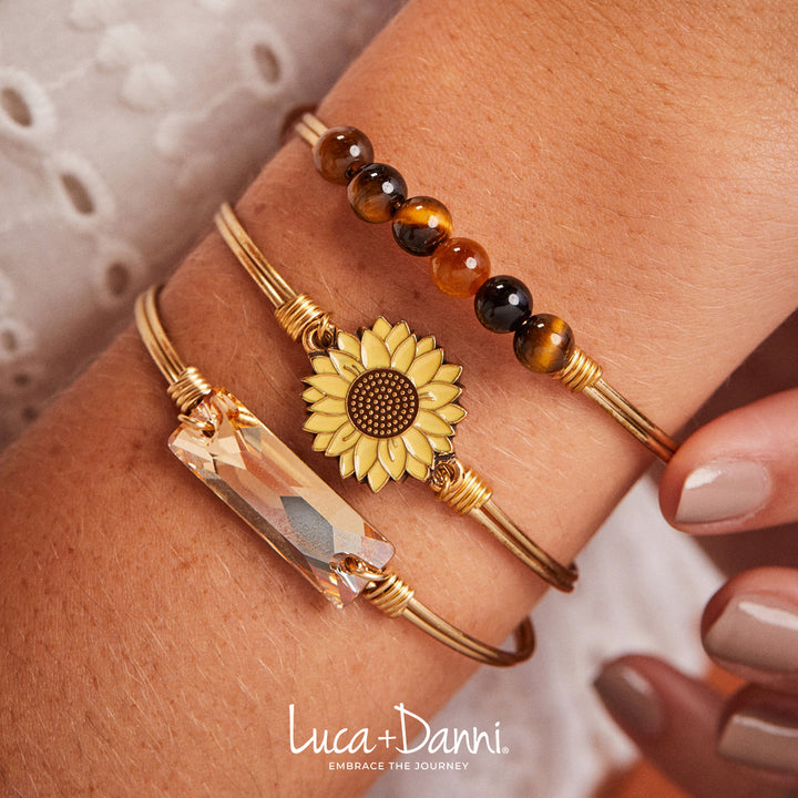 Luca + Danni Yellow Sunflower Bangle Bracelet