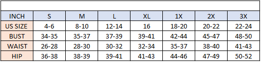 Ninexis Size Chart