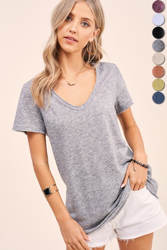 Ray of Sunshine Drapey Top (Heather Grey)