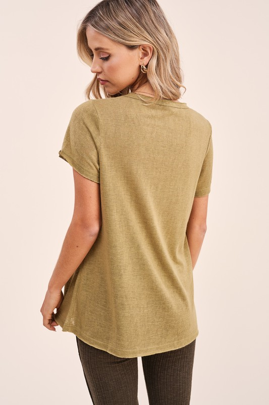 Ray of Sunshine Drapey Top (Olive)