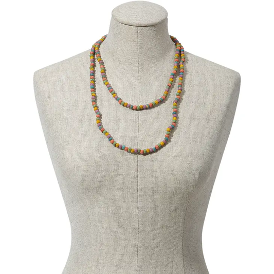Spring Clay Bead Stretch Necklace