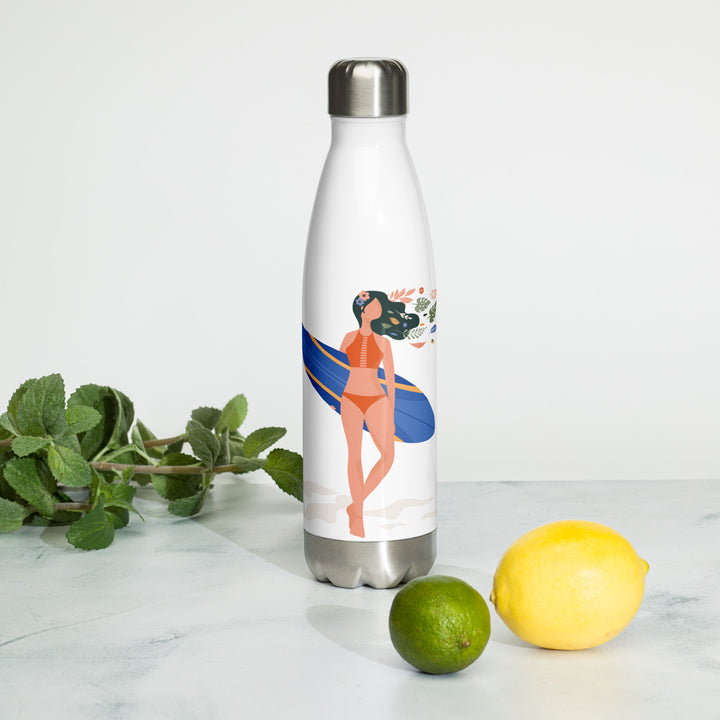 Surfer Girl Stainless Steel Water Bottle