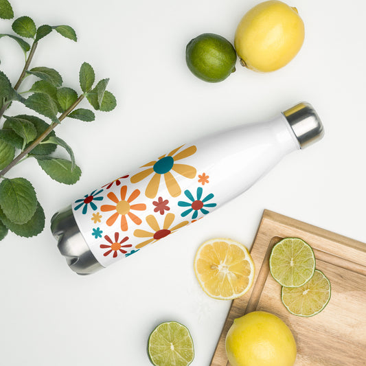 Groovy Floral Stainless Steel Water Bottle