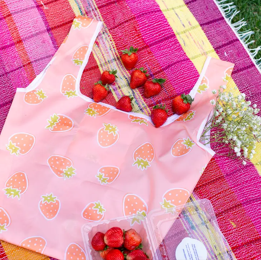 Strawberry Picking Reusable Bag