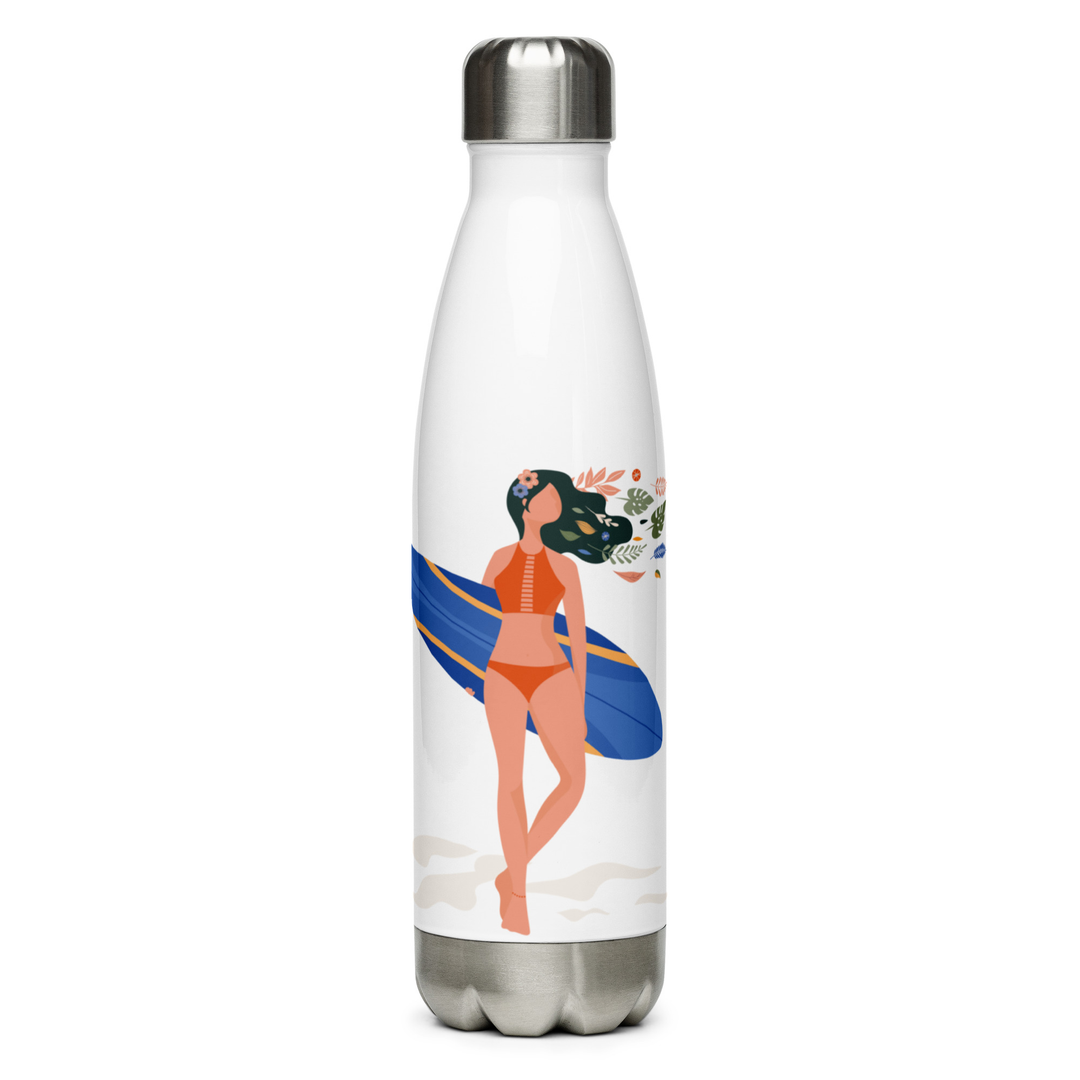Surfer Girl Stainless Steel Water Bottle