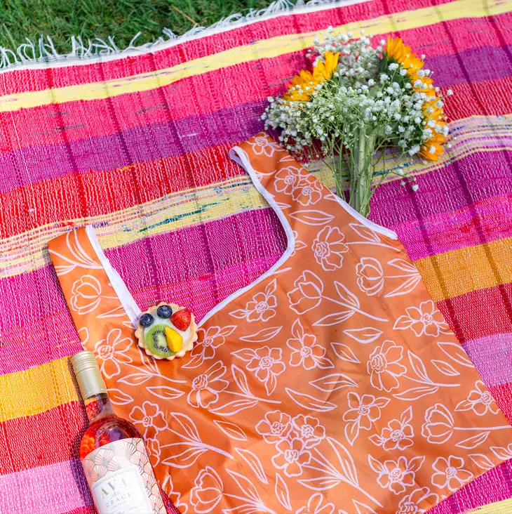 Terracotta Floral Reusable Bag