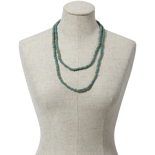 Turquoise Clay Bead Stretch Necklace