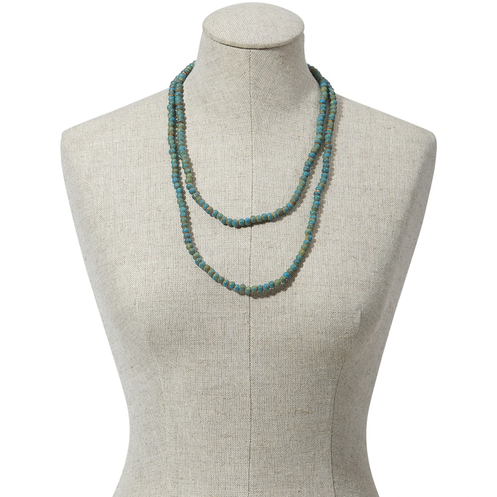 Turquoise Clay Bead Stretch Necklace