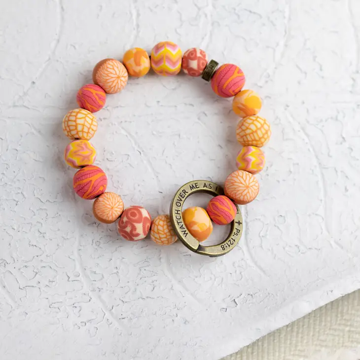 Jilzarah Watch Over Me Wrist Keychain Coral Coral Calypso
