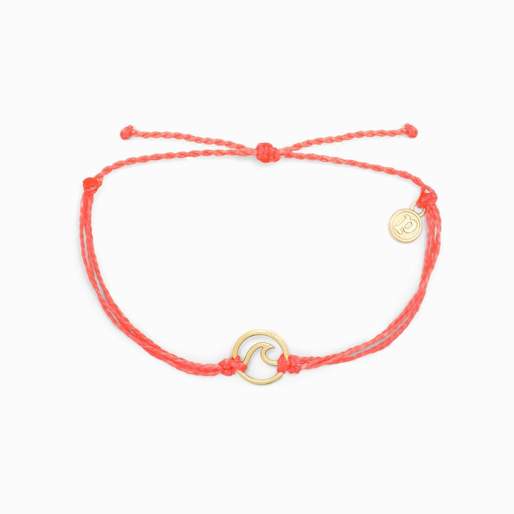 Pura Vida Gold Wave Charm Bracelet (Strawberry)