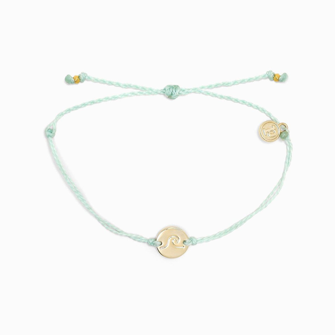 Pura Vida Gold Wave/Surf Coin Charm Bracelet (Winterfresh)
