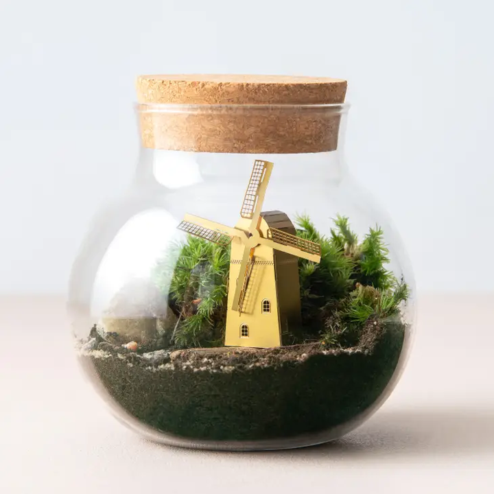 Windmill Mini Model (Brass) - Terrarium Decor DIY Kit