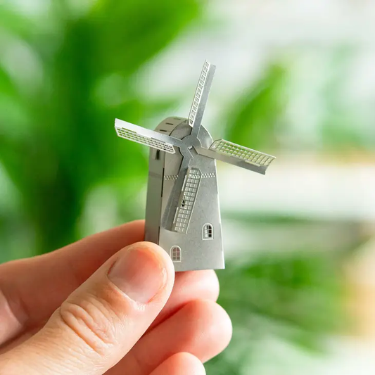 Windmill Mini Model (Silver) - Terrarium Decor DIY Kit