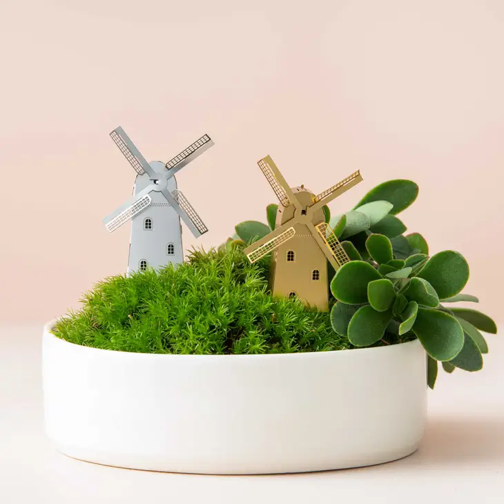Windmill Mini Model (Brass) - Terrarium Decor DIY Kit